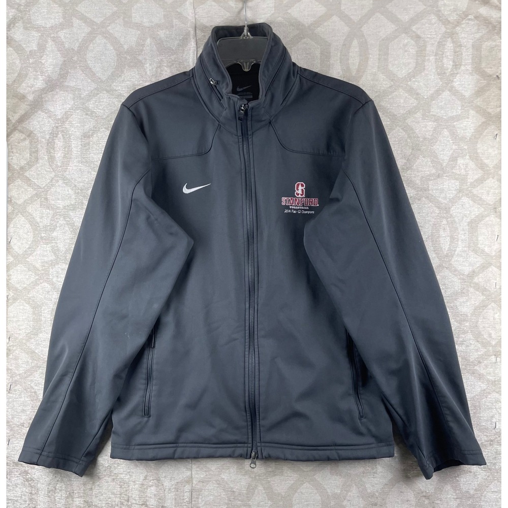 Nike Stanford Volleyball Mens M Gray 2014 Pac-12 Champions Softshell Jacket